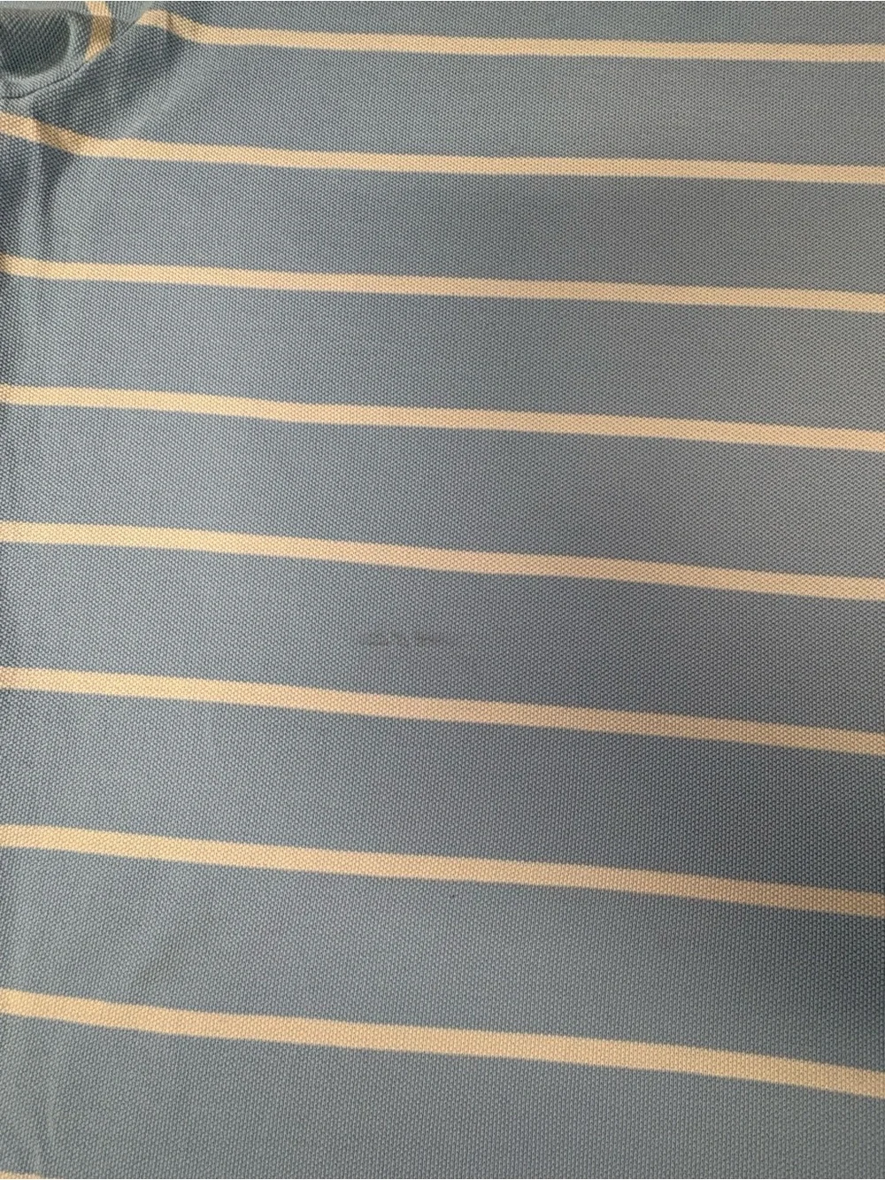 Ralph Lauren Light Blue and White Striped Polo with Yellow Pony